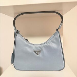 Prada Powder Blue Shoulder Hobo Bag